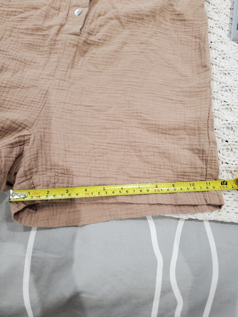 ICONE Par SIMONS Rare Taupe Gauze Organic Cotton Romper Shorts - Picture 13 of 16